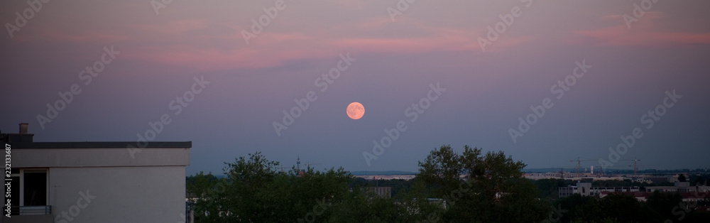 Moon during Sunset