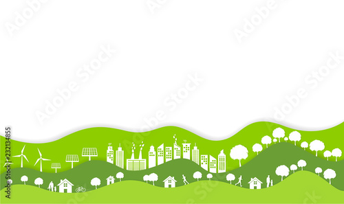 Ecology and environment conservation concept with Eco green urban city