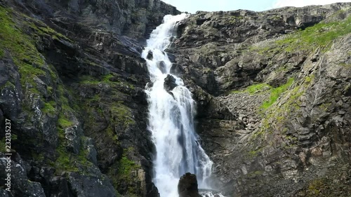 Stigfossen waterfall and bridge on Trollstigen road, Norway photo