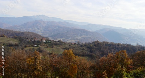 landscape of the village in autumn 
