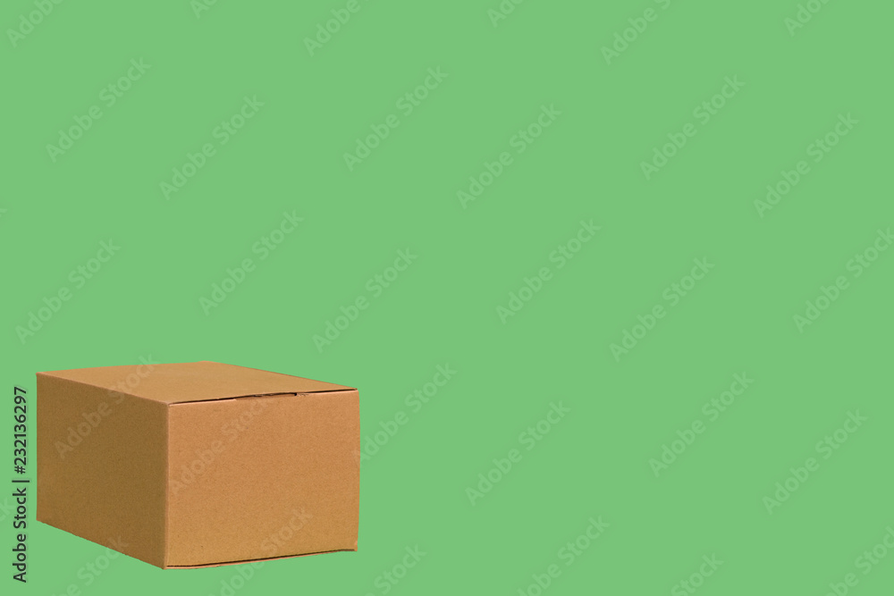 Obraz premium Separate box on a green background isolated