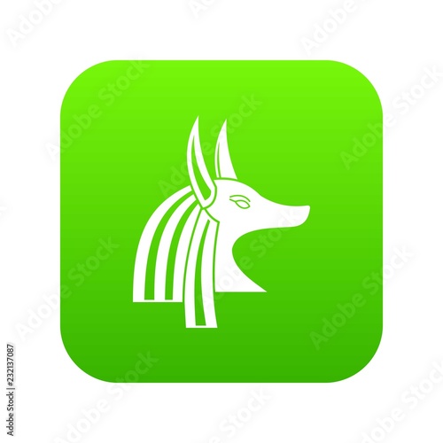 Ancient egyptian god Anubis icon digital green for any design isolated on white vector illustration