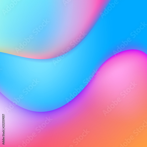 Lava lamp inspired abstract trendy background. Colorful realistic waves. Vector illustration. Design template.