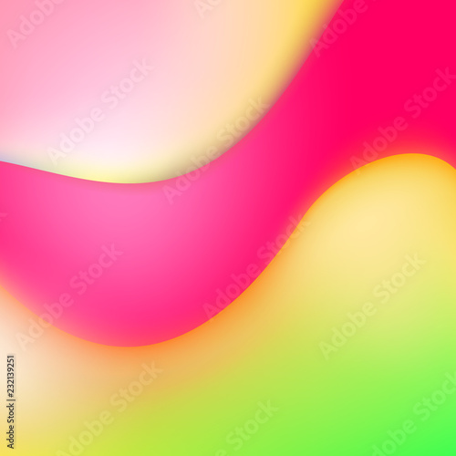 Lava lamp inspired abstract trendy background. Colorful realistic waves. Vector illustration. Design template.
