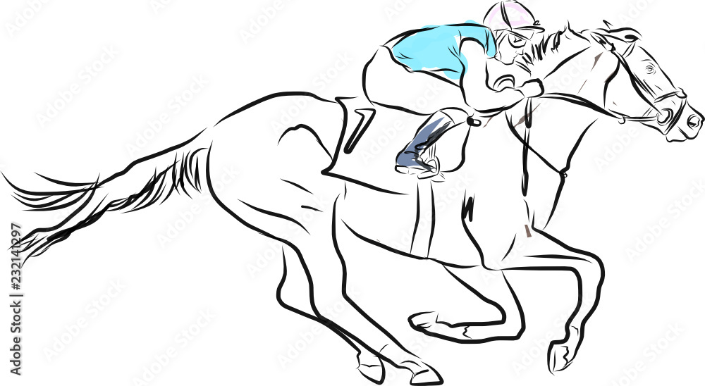 Fototapeta premium horse jumping obstacles during equestrian