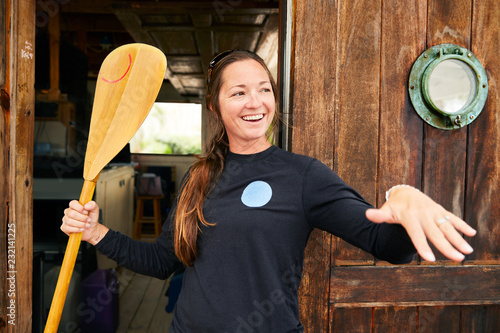 Young Woman at Rental Shack photo