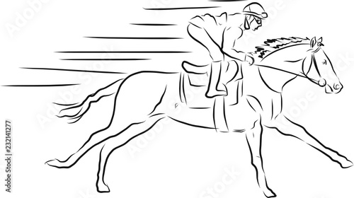 horse jumping obstacles during equestrian