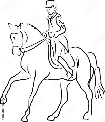 horse jumping obstacles during equestrian