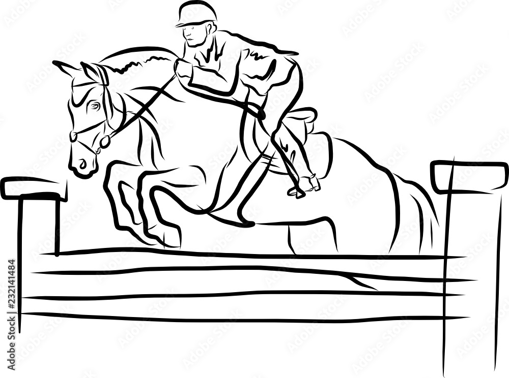 horse jumping obstacles during equestrian horse jumping obstacles during equestrian