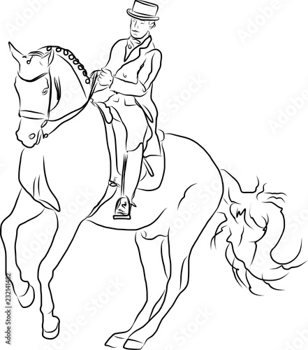 horse jumping obstacles during equestrian