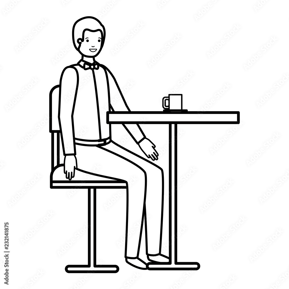 man drinking coffee in the dining room man drinking coffee in the dining room
