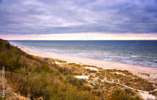 Panorama of the cliff on the Baltic Sea in Ahrenshoop  Mecklenburg-Vorpommern.