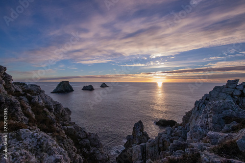 Soleil couchant à la pointe de Pen Hir