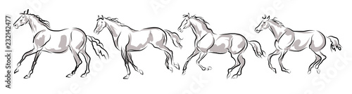 Rider with horse jump over the hurdle