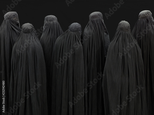 Seven women in burqas photo
