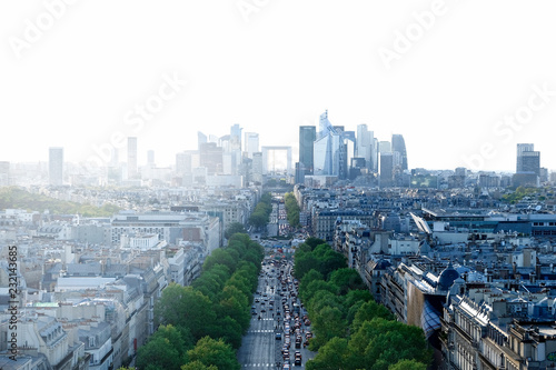 View towards La Defense in Paris