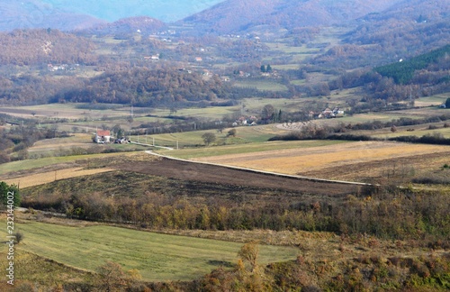 landscape of the village in autumn 
