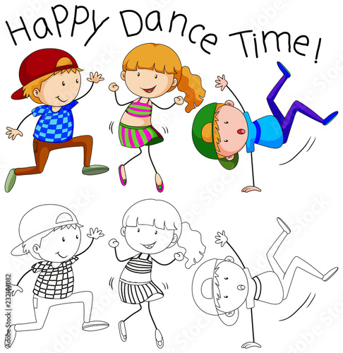 Doodle happy dancer character