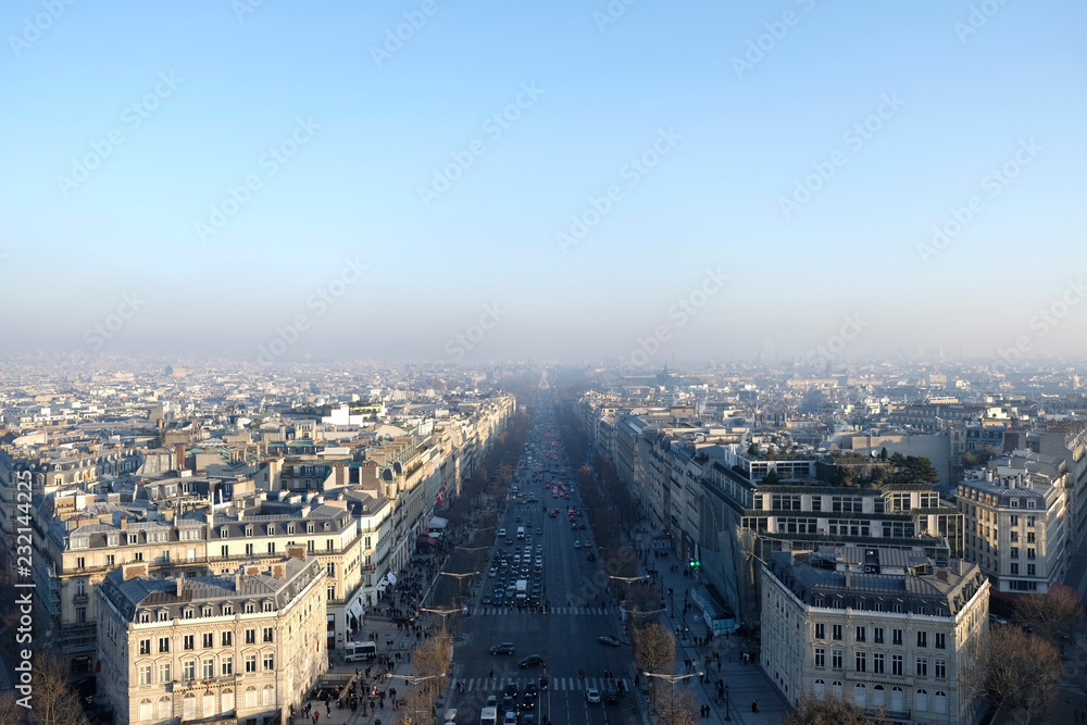 View over Paris from Arch of Triumph