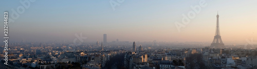 Panorama over Paris with Eiffel Tower