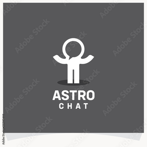 Astronaut Chat Logo Designs Template