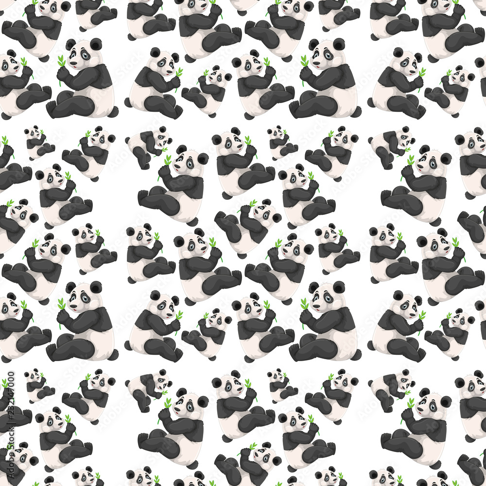 Seamless cute panda wallpaper