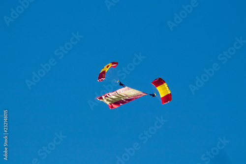 parachutist doing acrobatics