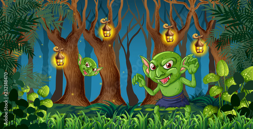 Goblin in the dark forest