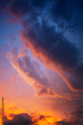 sunset sky with dramatic clouds