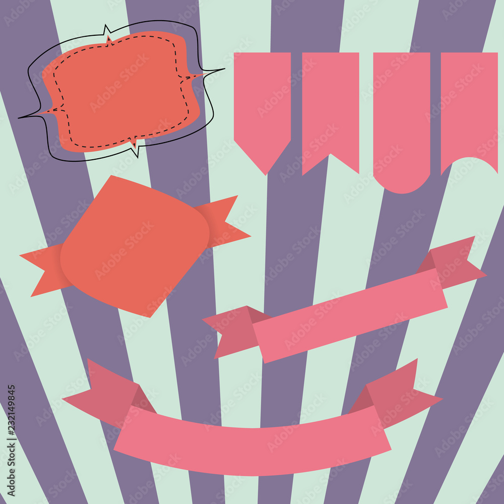 Obraz premium Set of vector, vintage elements.