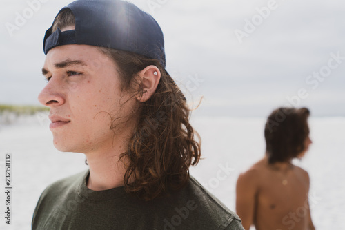 Teenage boy on beach