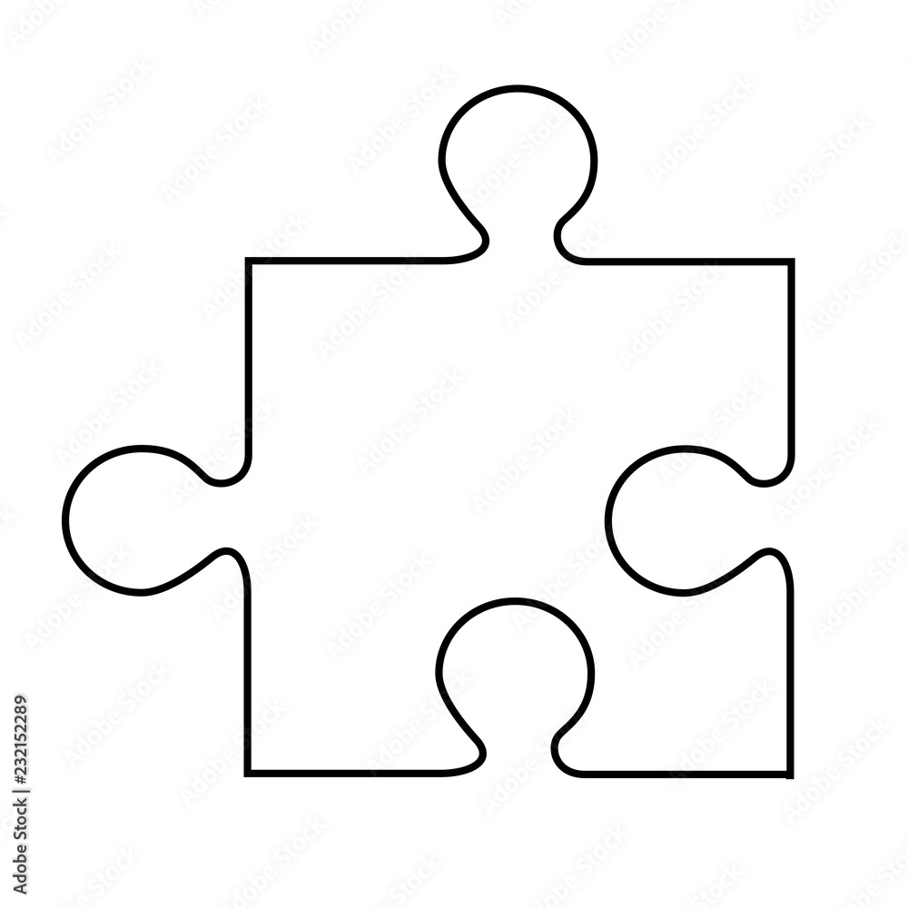 Line Art of Jigsaw puzzle icon vector Line Art of Jigsaw puzzle icon vector