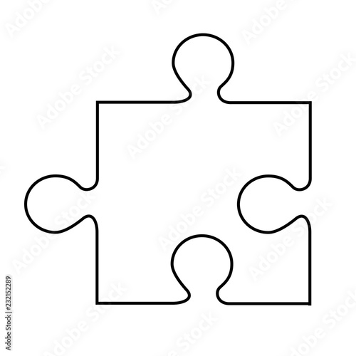 Line Art of Jigsaw puzzle icon vector