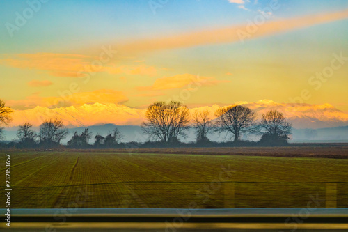 Piamonte Landscape Car Point of View, Italy photo