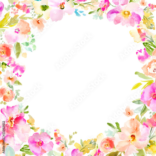 Watercolor Floral Background Frames