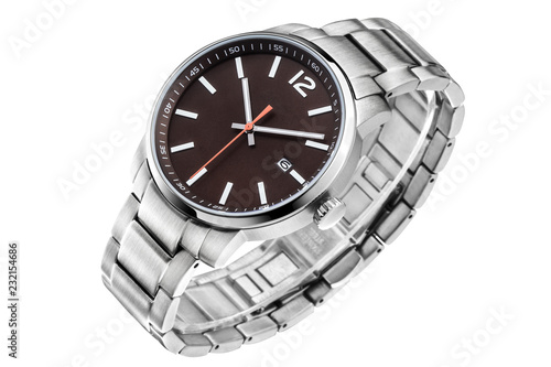 business man watch in white background
