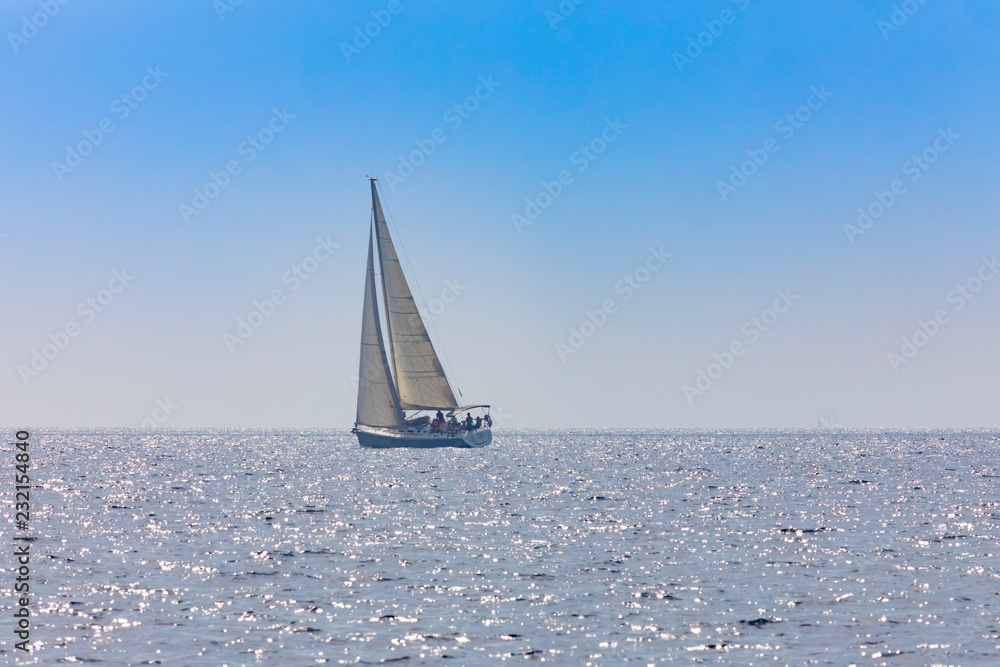 sailboat on the sea in sunny day, Croatia
