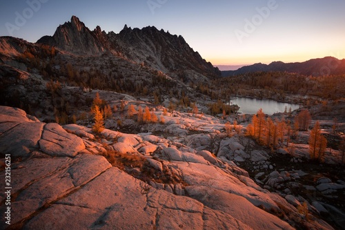 Scenic view of mountain during sunset