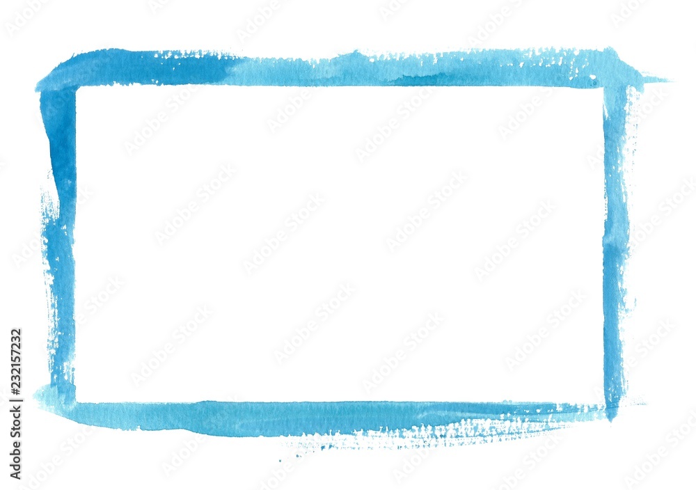 Blue Watercolor Frame Border Stock Vector | Adobe Stock