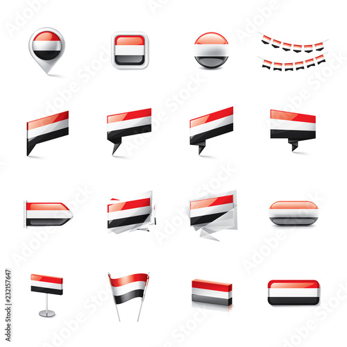 Free Download Yemeni flag, vector illustration on a white background. - GFXLoad
