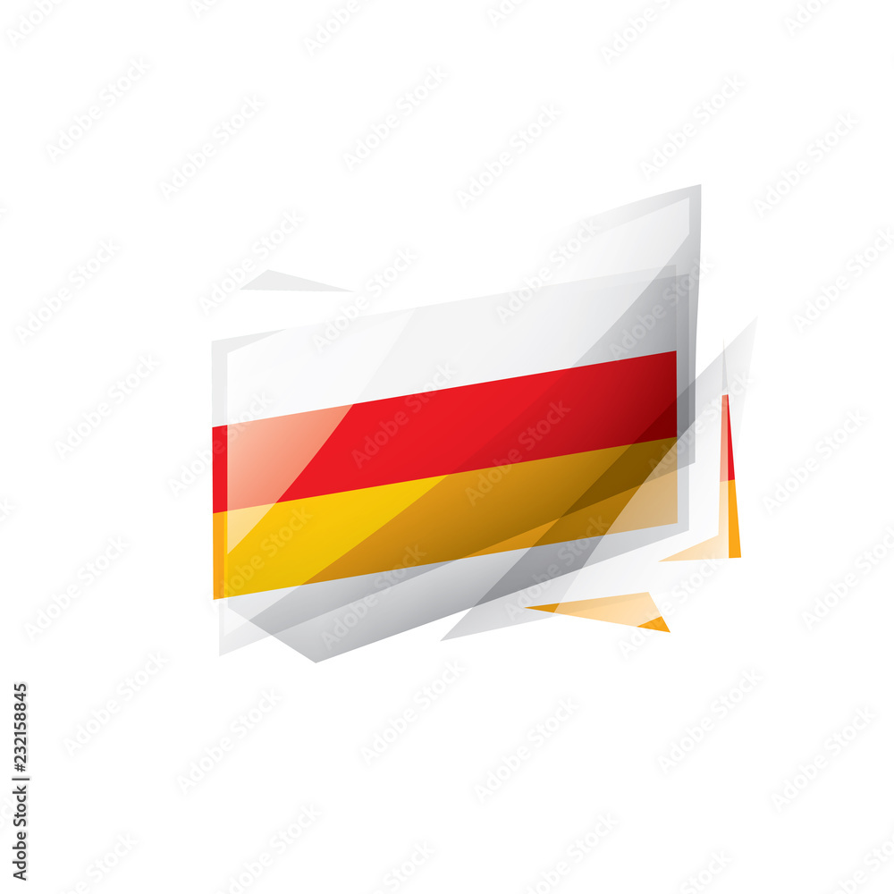 South Ossetia flag, vector illustration on a white background.