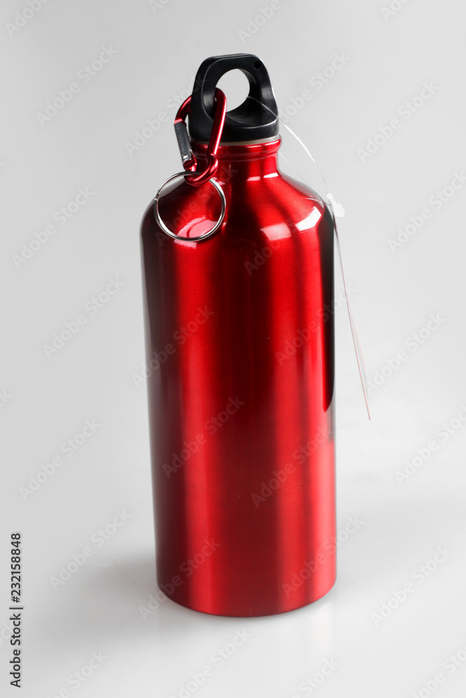 a red water bottle a red water bottle
