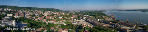Aerial panorama of the Danuve river nad Svishtov, Bulgaria