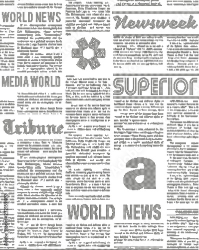 Newspaper illustration. Background pattern. Imitation of newspaper.