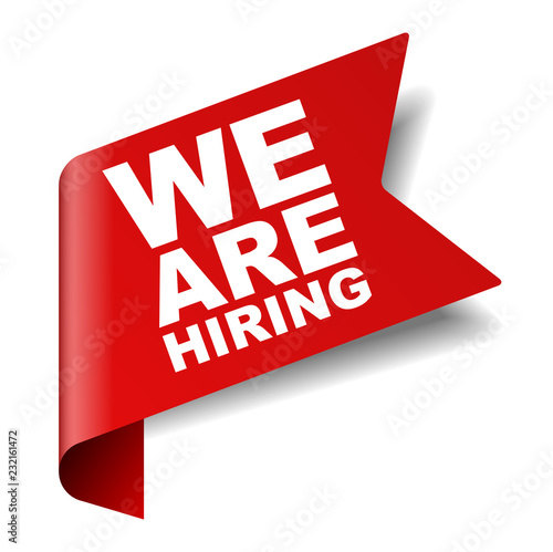 red vector banner we are hiring