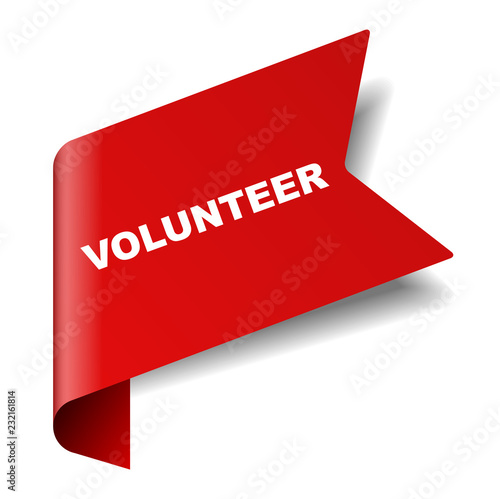 red vector banner volunteer