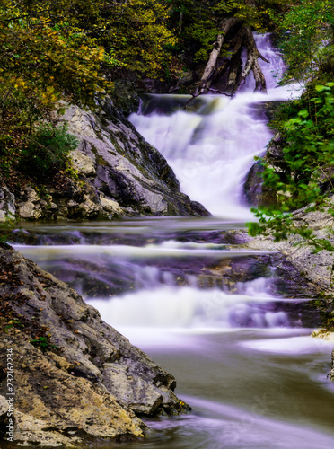 Straight up River - Falls of Flowing Water - Long Exposure