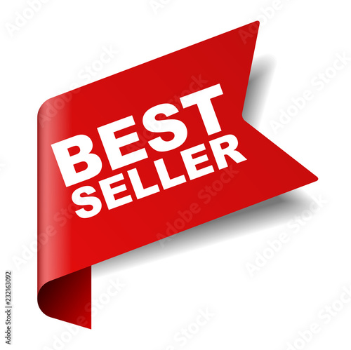red vector banner best seller