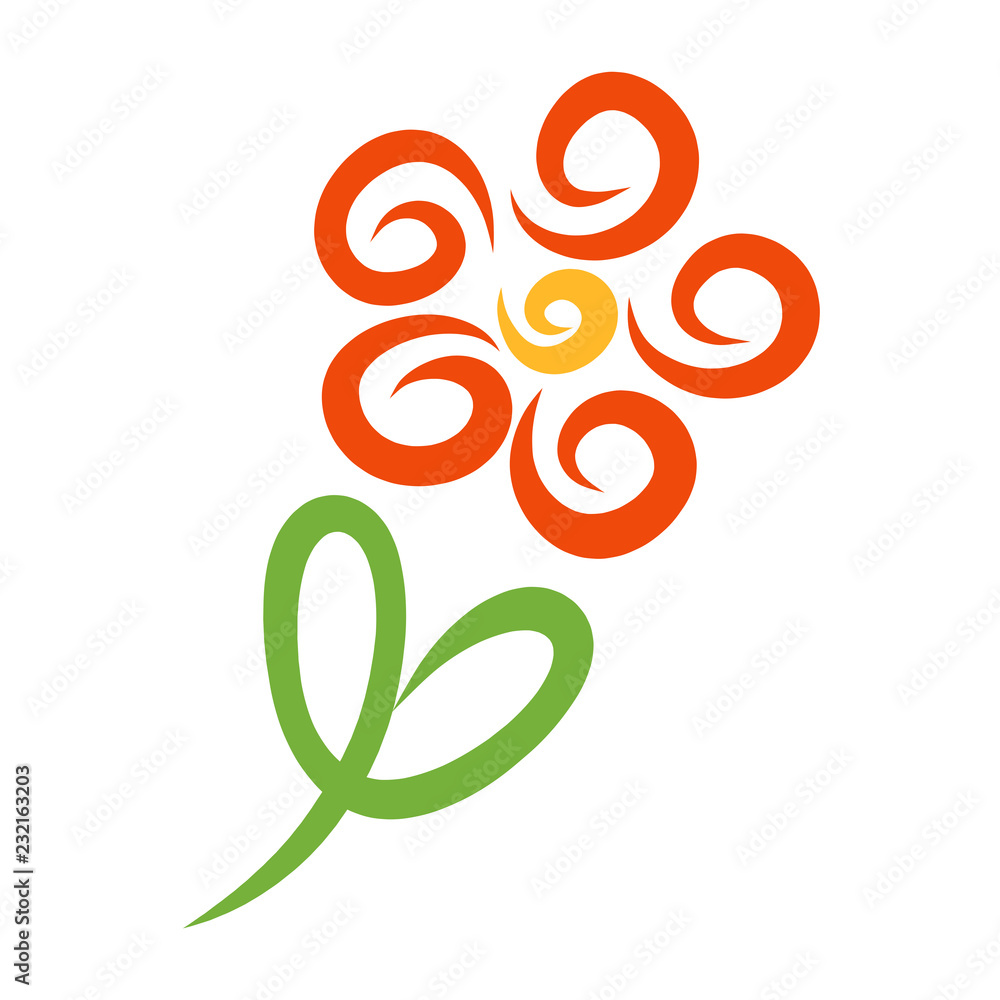 colorful flower from spirals, leaves in the shape of a heart colorful flower from spirals, leaves in the shape of a heart