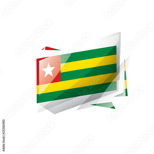 togo flag, vector illustration on a white background.